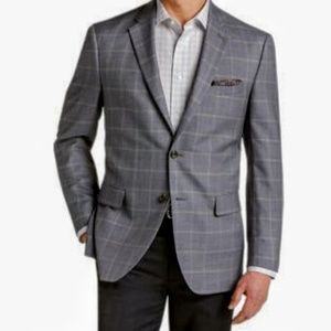 NWOT Josh A. Bank 2piece suit. Grey windowpane